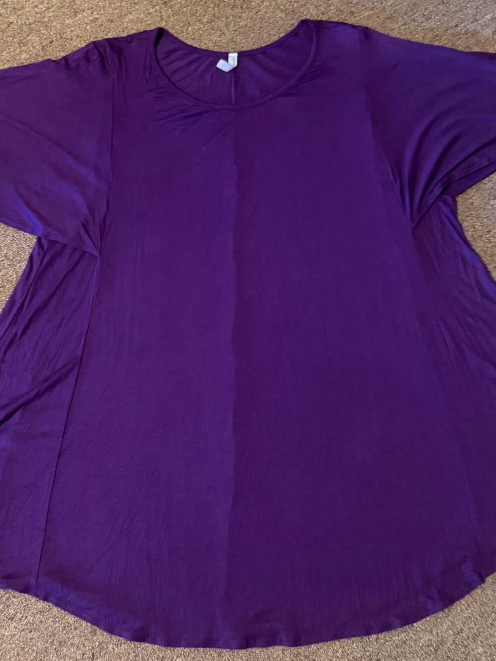 American Curvy Women's Purple Tunic Shirt Size 5X New w/out Tags Flare Sleeve